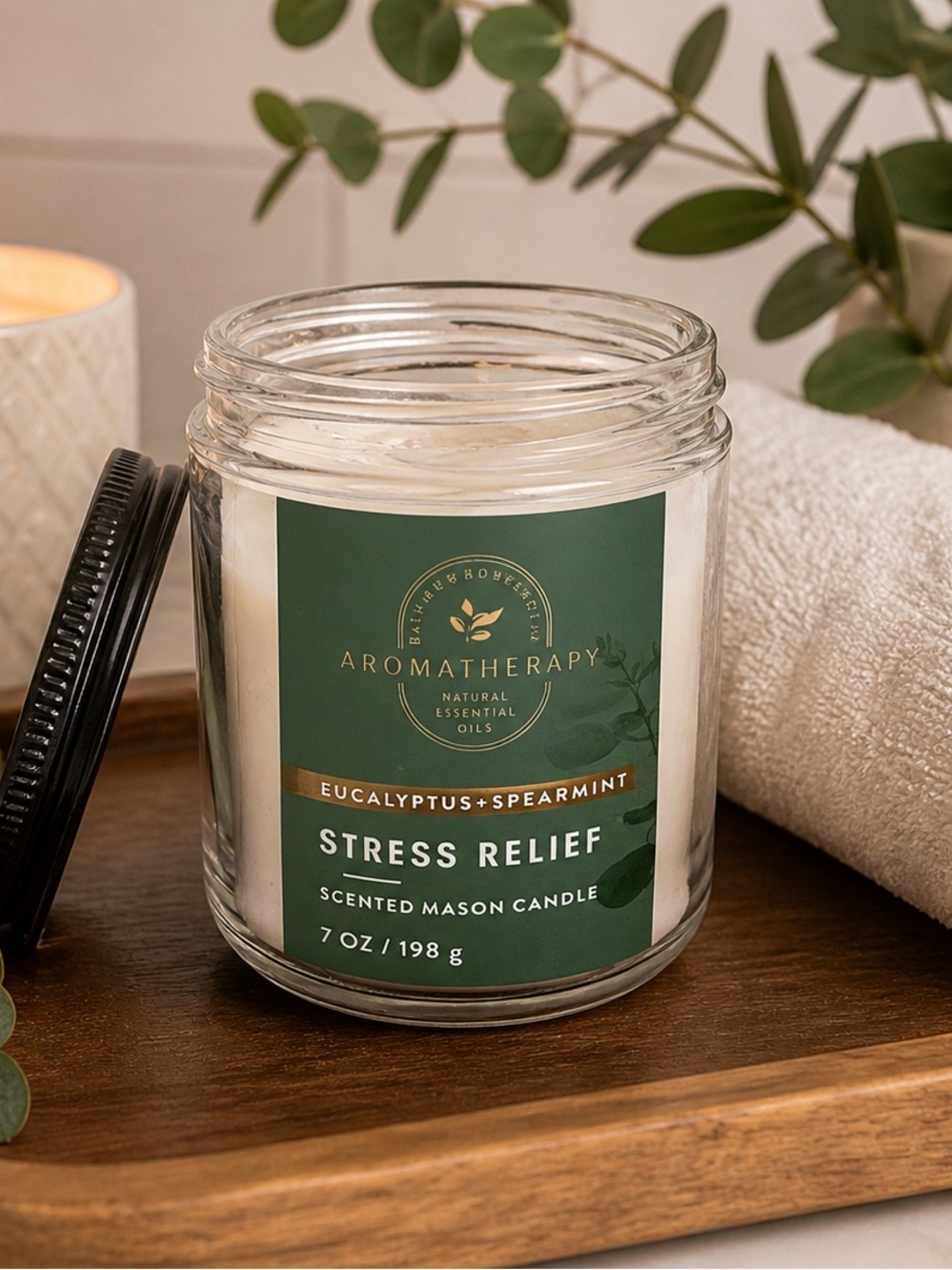 Bath & Body Works Aromatherapy Candle | Eucalyptus Spearmint Stress Relief | 7oz